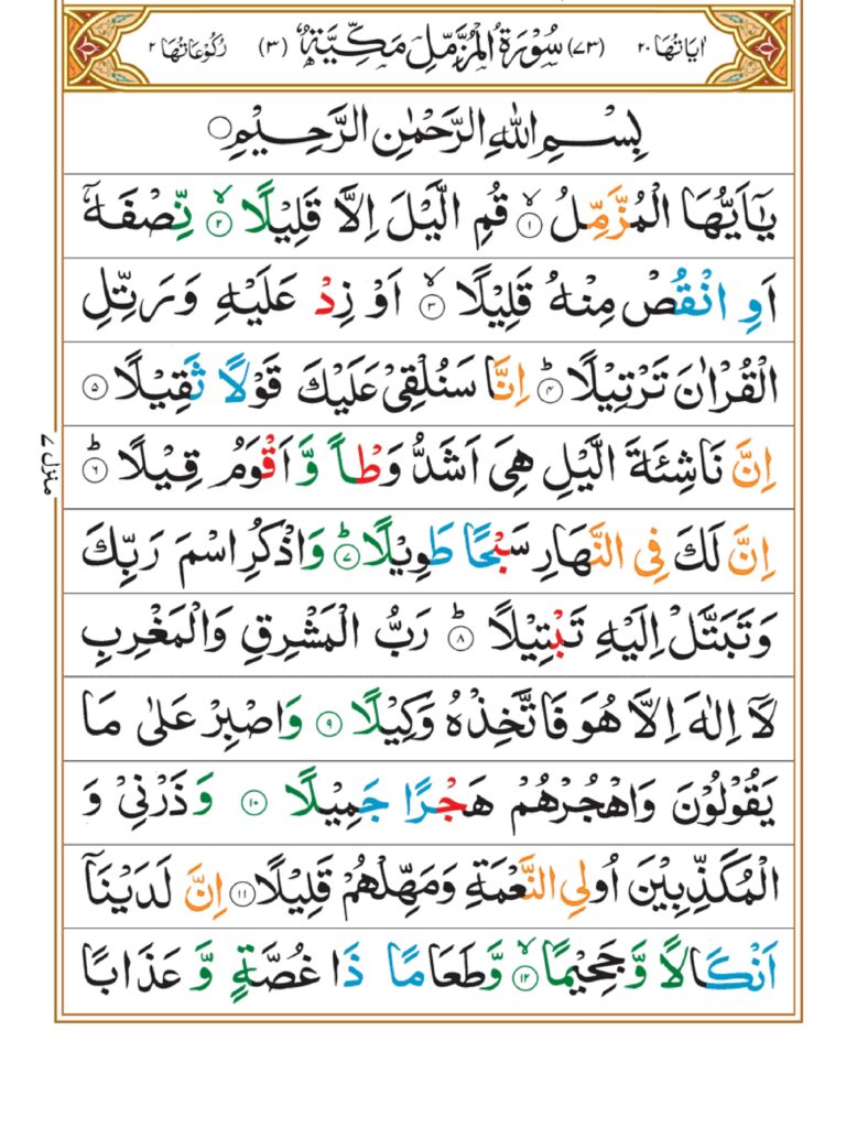 Surah Muzzammil online