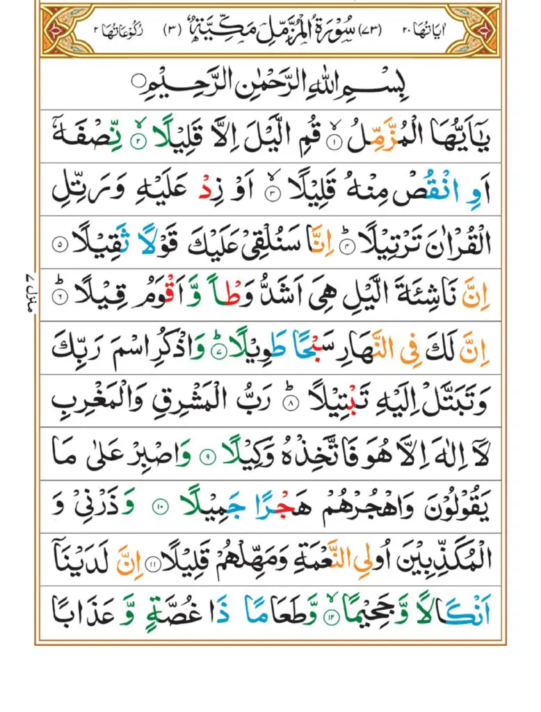 Surah Muzammil 
