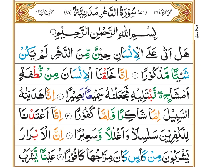 Surah Dahr | Surah Insan 01