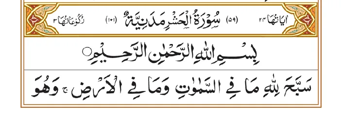 Surah Hashr 01