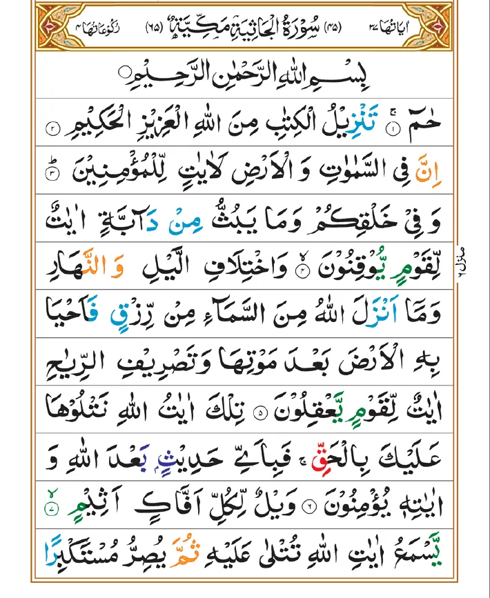 Surah Jathiyah 01