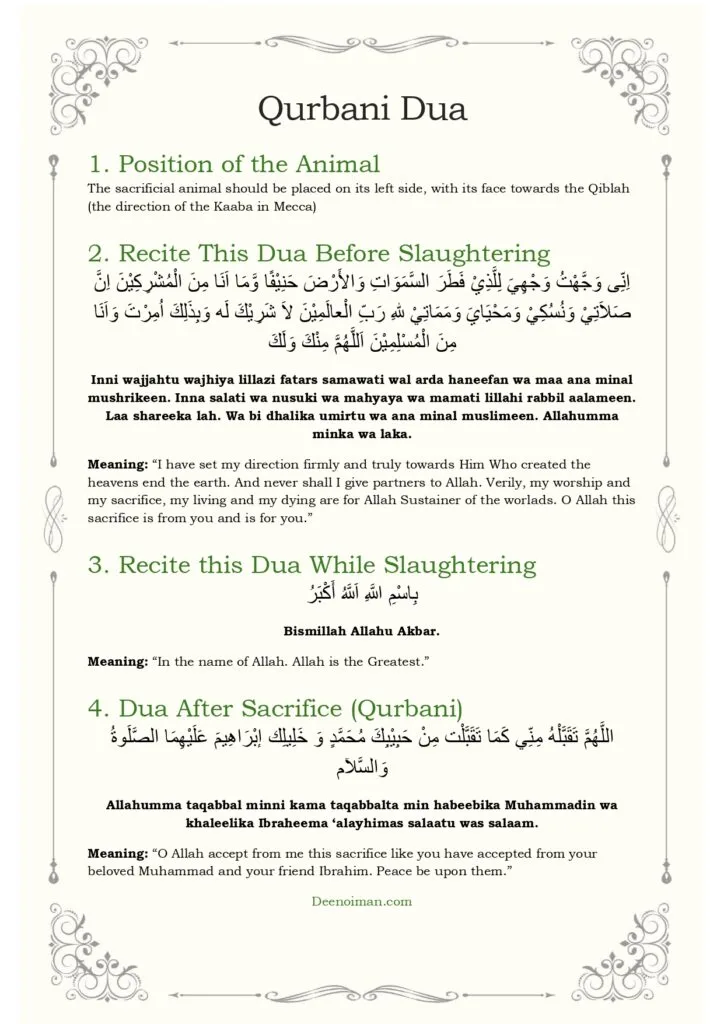 Method of Sacrifice (Qurbani) And Dua
